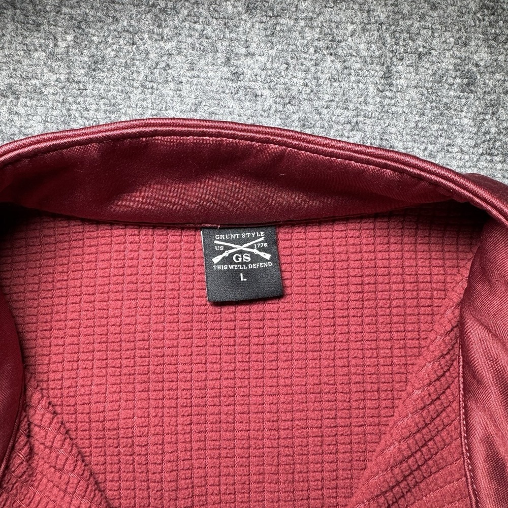 GRUNT STYLE Quarter Front Zip Sweat Wicking Size L Long Sleeve Waffle Top - Picture 4 of 12